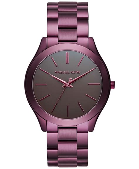 michael kors mk3551|Michael Kors Unisex Slim Runway Plum Stainless Steel Bracelet .